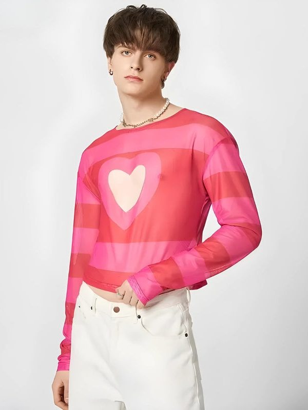 Soft Boy Heart Cut Out Crop Top