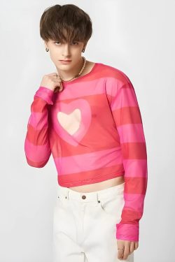 Soft Boy Heart Cut Out Crop Top