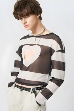 Soft Boy Heart Cut Out Crop Top