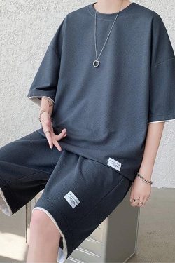Soft Boy Sweatshirt & Sweatshorts Two Piece Set