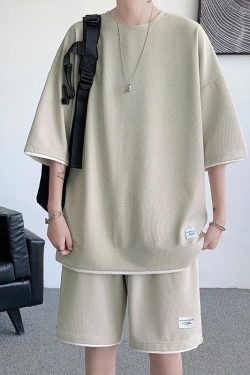 Soft Boy Sweatshirt & Sweatshorts Two Piece Set