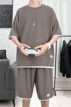 Soft Boy Sweatshirt & Sweatshorts Two Piece Set