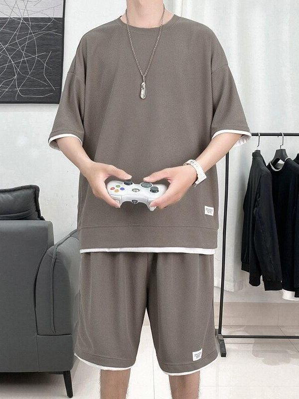 Soft Boy Sweatshirt & Sweatshorts Two Piece Set