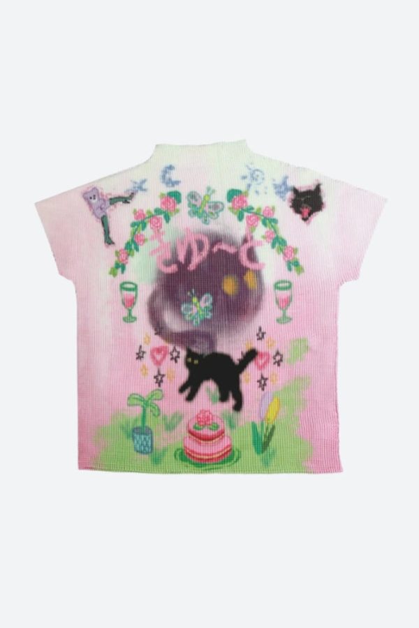 Soft Girl Black Cat Top