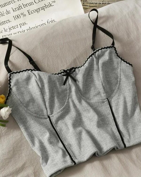 Soft Girl Bow Corduroy Top