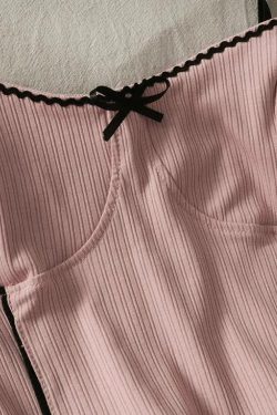 Soft Girl Bow Corduroy Top