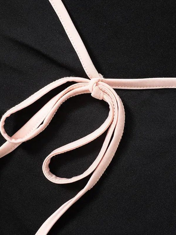 Soft Girl Bow Sweetheart Neckline Top