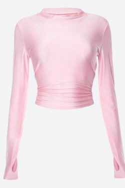 Soft Girl Candy Pink Metallic Top