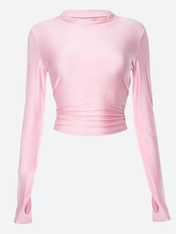 Soft Girl Candy Pink Metallic Top