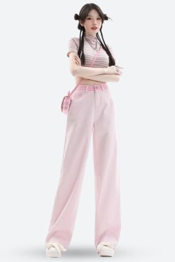 Soft Girl Distressed Straight Leg Pants