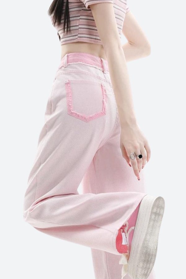 Soft Girl Distressed Straight Leg Pants