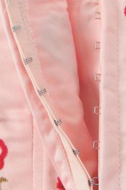 Soft Girl Embroidered Beaded Corset Top