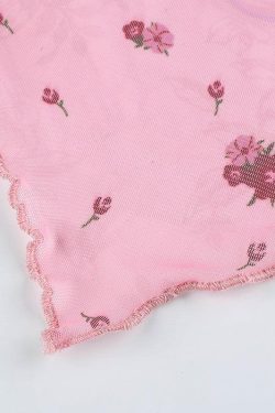 Soft Girl Floral Asymmetric Crop Top