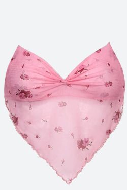 Soft Girl Floral Asymmetric Crop Top