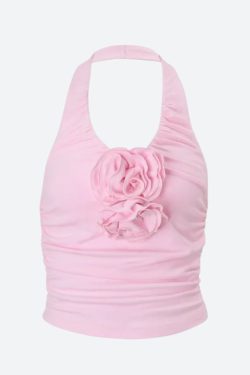 Soft Girl Floral Halter Top
