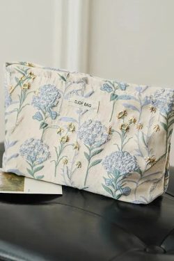Soft Girl Floral Makeup Bag