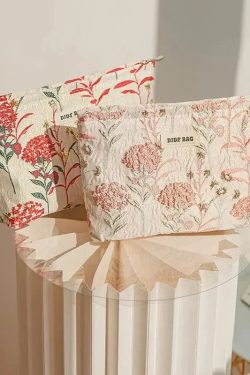 Soft Girl Floral Makeup Bag