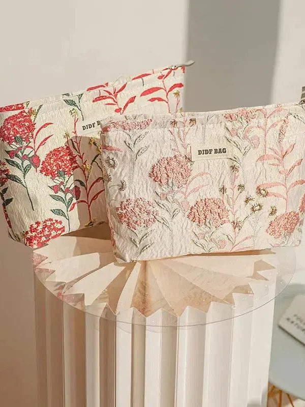 Soft Girl Floral Makeup Bag