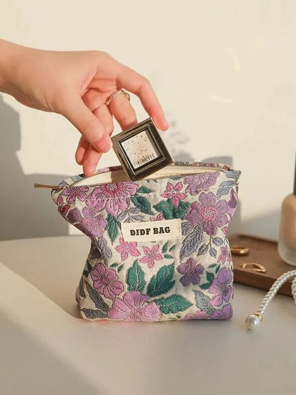 Soft Girl Floral Mini Makeup Bag