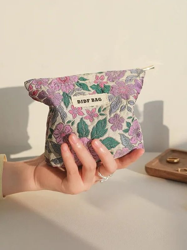 Soft Girl Floral Mini Makeup Bag