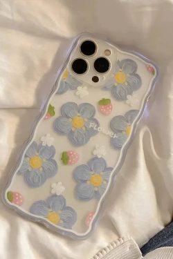 Soft Girl Flowers Clear Phone Case