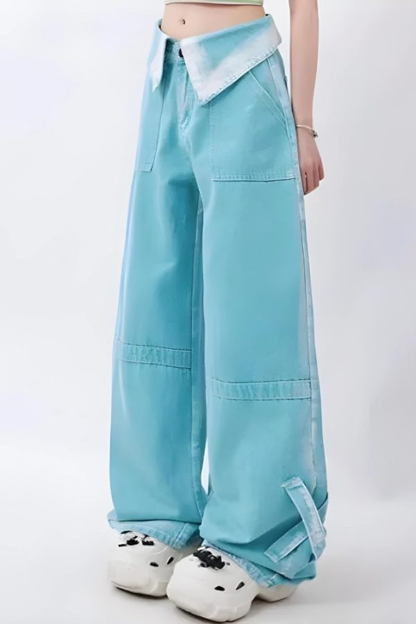 Soft Girl Folded Waist Jeans