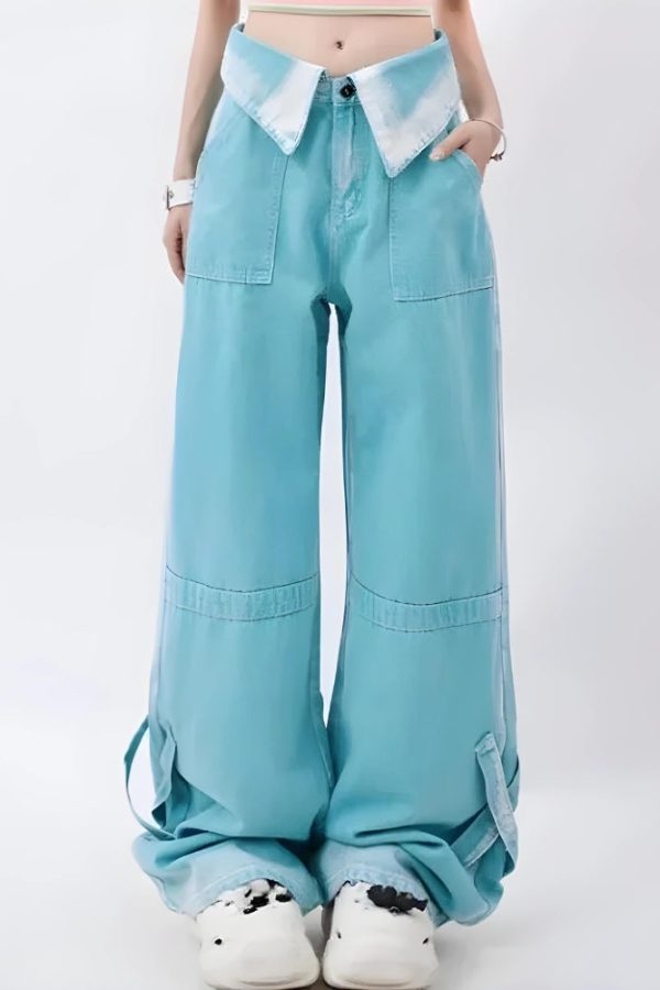Soft Girl Folded Waist Jeans