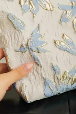 Soft Girl Gold Flower Makeup Bag