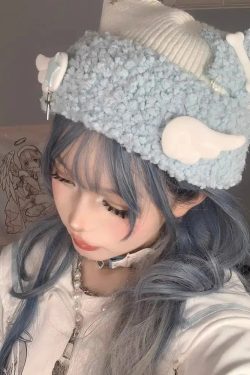 Soft Girl Kawaii Wings Knitted Beanie