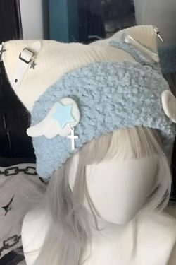 Soft Girl Kawaii Wings Knitted Beanie