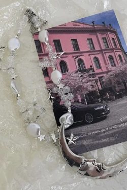 Soft Girl Moon & Stars Beaded Necklace