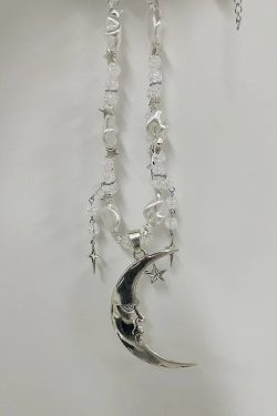 Soft Girl Moon & Stars Beaded Necklace