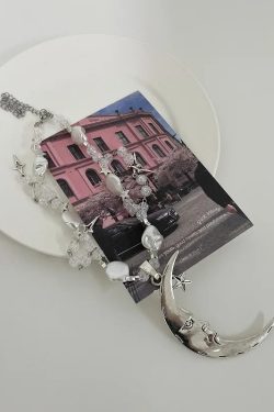 Soft Girl Moon & Stars Beaded Necklace