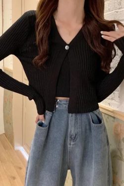 Soft Girl One Button Cardigan