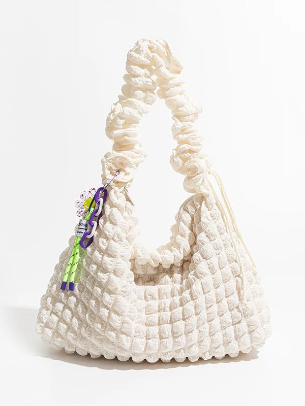 Soft Girl Quilted Ruched Hobo Bag