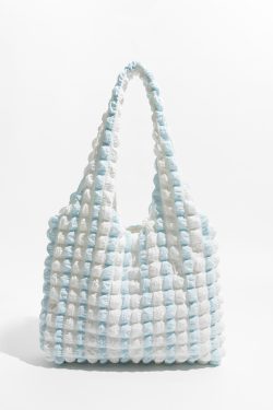 Soft Girl Quilted Striped Handbag