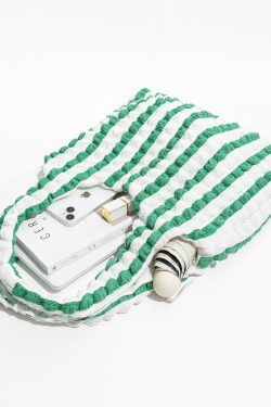 Soft Girl Quilted Striped Handbag