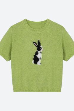 Soft Girl Rabbit Knitted Top