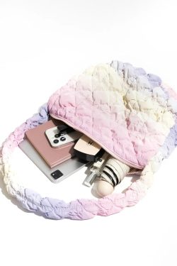 Soft Girl Rainbow Quilted Bag