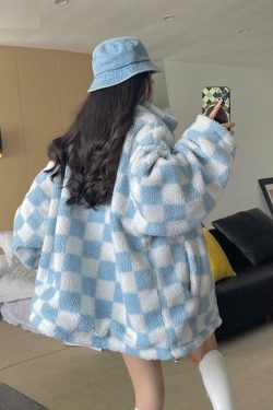 Soft Girl Reversible Checkered Jacket