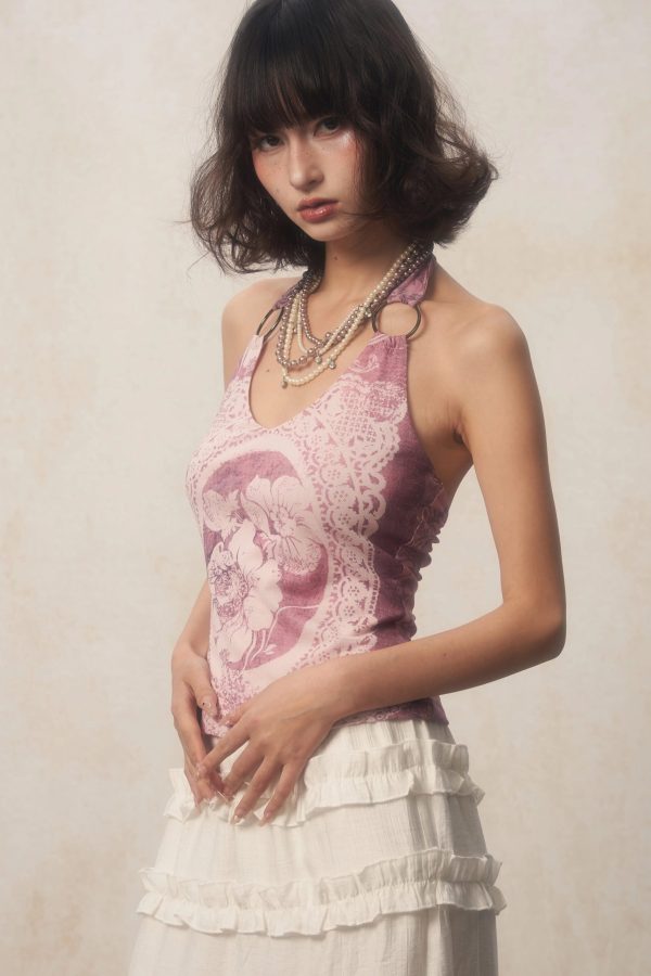 Soft Girl Rose Halter Top