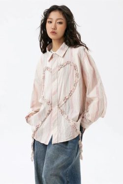Soft Girl Ruffled Heart Shirt