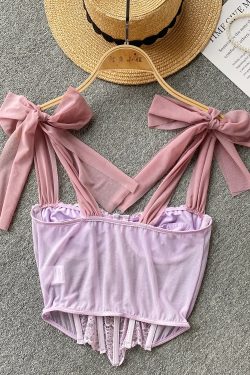 Soft Girl Sheer Lace Corset Top