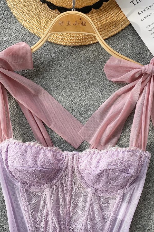 Soft Girl Sheer Lace Corset Top
