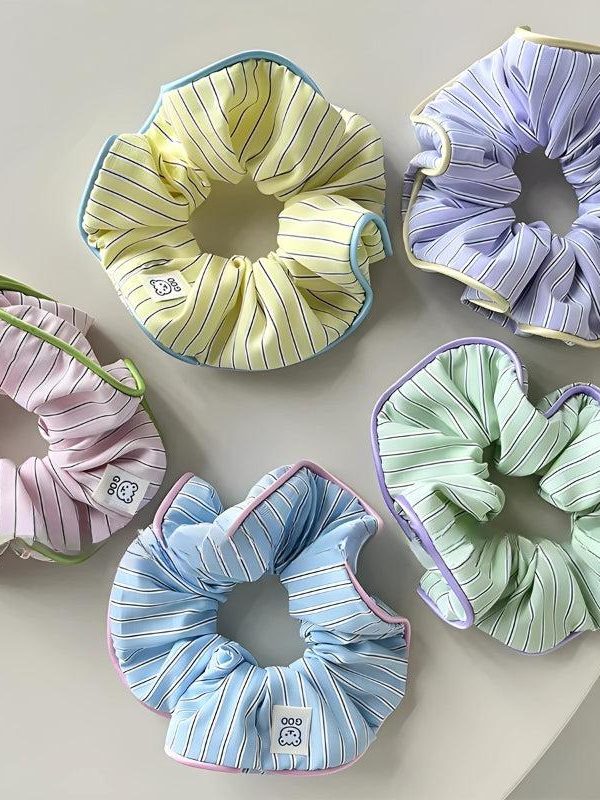 Soft Girl Striped Scrunchies