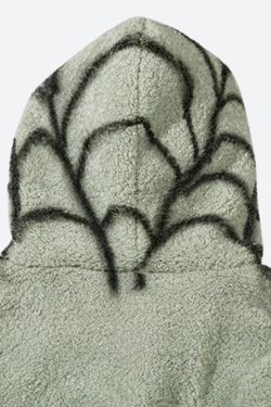 Spider Full Zip-Up Teddy Hoodie Jacket
