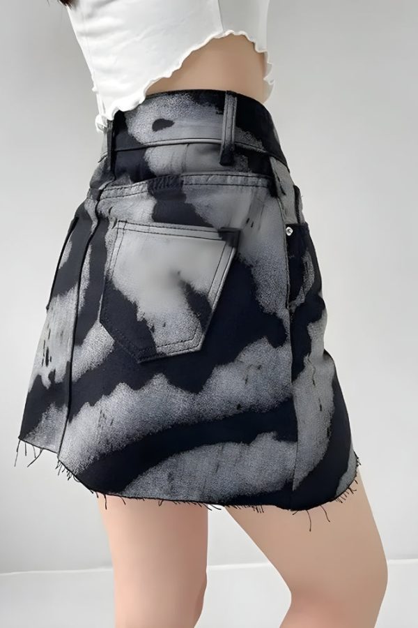 Spray Paint Distressed Mini Skirt