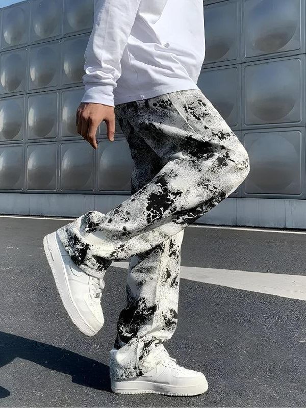 Spray Paint Straight Leg Jeans