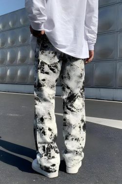 Spray Paint Straight Leg Jeans