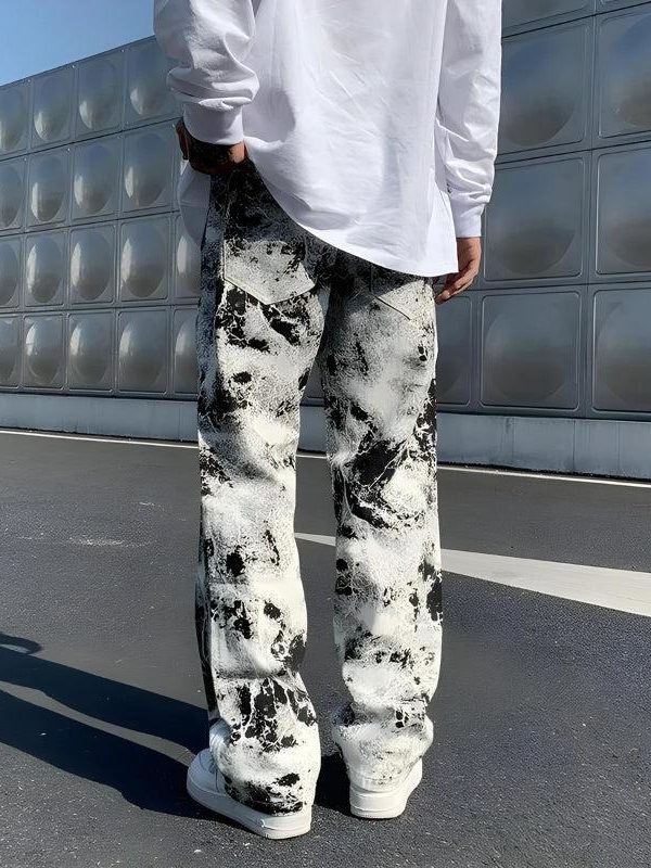 Spray Paint Straight Leg Jeans